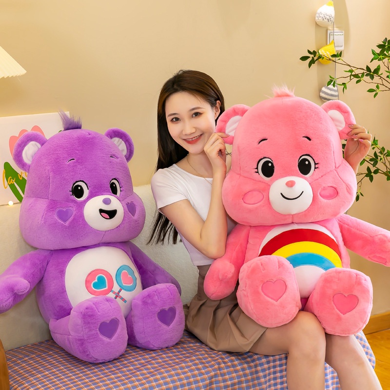 Gadis Lucu Hati Boneka Beruang Pelangi Super Lembut Mainan Mewah Bantal Anak Menenangkan Tidur Boneka Lap Hadiah Ulang Tahun Untuk Perempuan