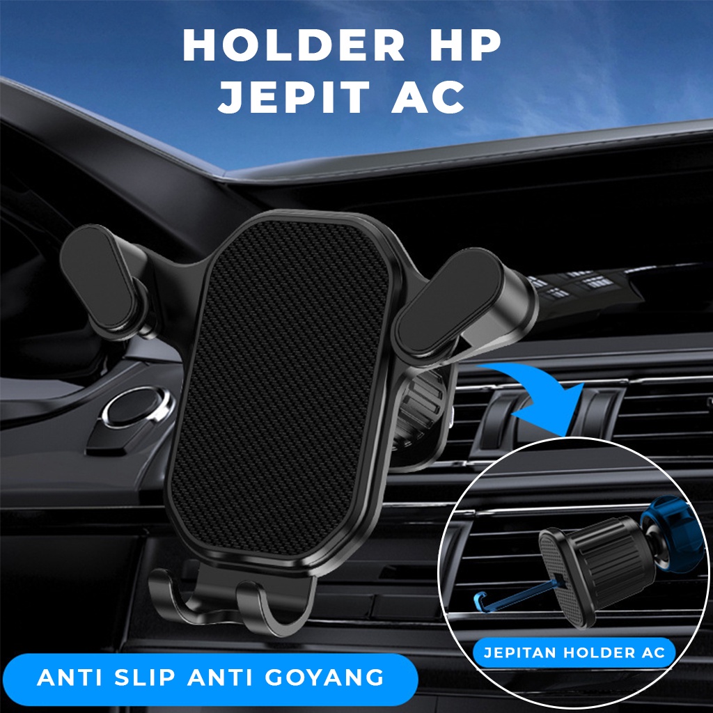 Holder Hp AC Mobil Stand Penjepit Handphone Mini Car Air Vent Penyangga Ponsel Di Ventilasi Phone Holder Tempat Dudukan Hape Flexibel Putar NB62 | GROSIRXPRESS