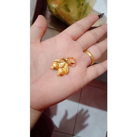 liontin motif buah replika lapis emas24k untuk kalung 1suku-3suku