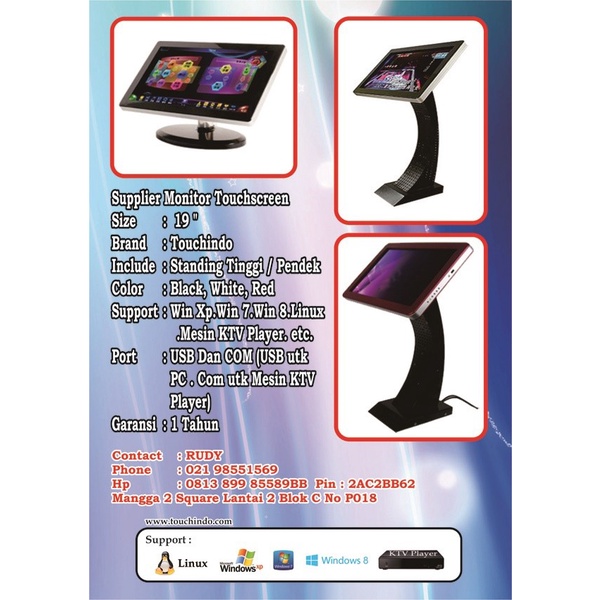 Monitor Touchscreen 19 inch Touchindo  Supplier  Diskon