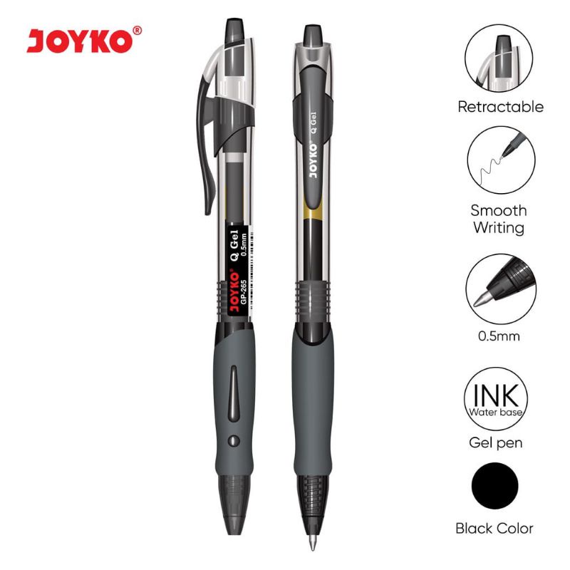 

Bolpen Gel Pen Joyko GP 265 Q/ GP 265 BN Gell 0.5mm - Pena Pulpen Sekolah Kantor