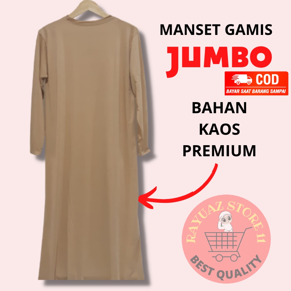 Manset Gamis Jumbo Bahan Kaos Premium Basic Inner