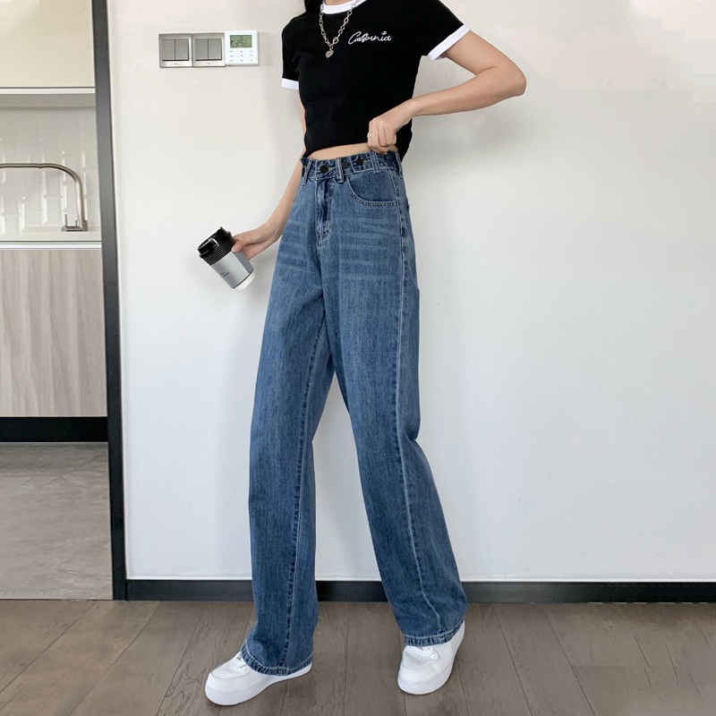 high waist new kekinian korean stylecelana jeans panjang wanita kulot