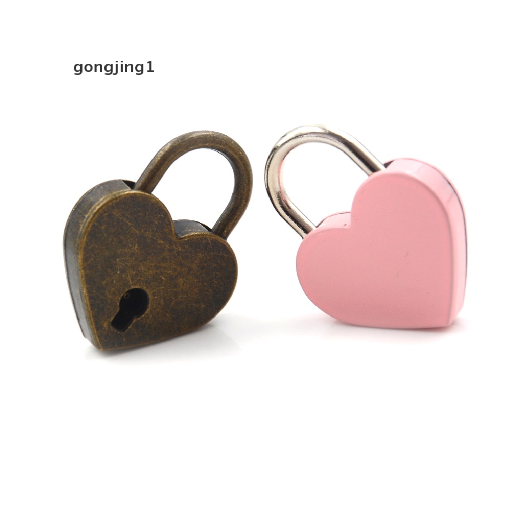 Ggg Gembok Mini Love Bentuk Hati Padlock Tiny Luggage Bag Case Lock Dengan Kunci ID