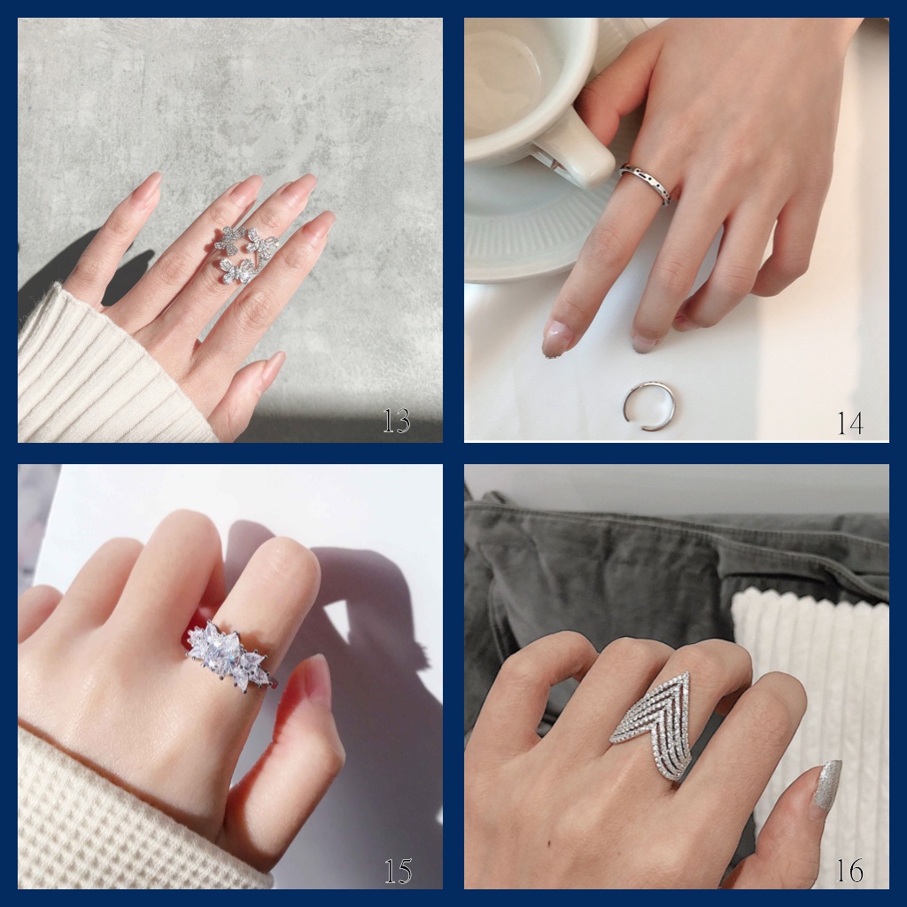 Goldkingdom Aksesoris Perhiasan Fashion Ready Stock Industri Berat Ringan Mewah Multi-layer Berliku Berlian Bertatahkan Cincin Ular Niche Desain Cincin