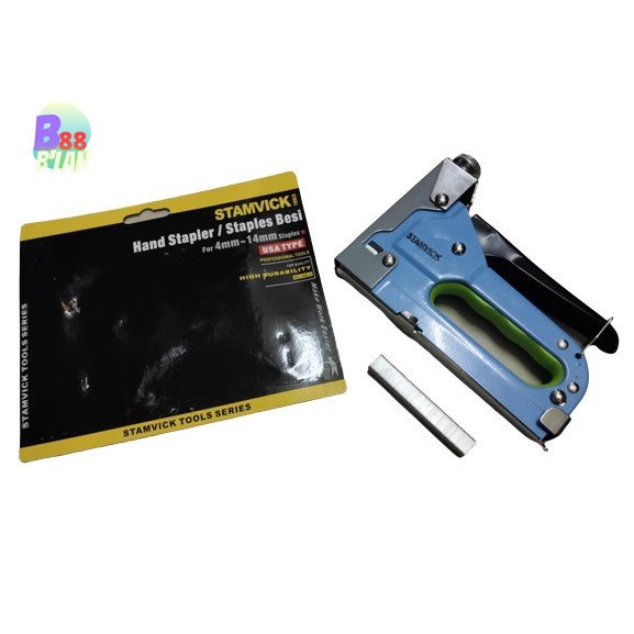 

Staple Gun Besi Tembak Tacker Staples STAMVICK 3 in 1 Tembak Hekter B88 Staples Tembak Gun STAMVICK Tacker Stapler Staples Perekat