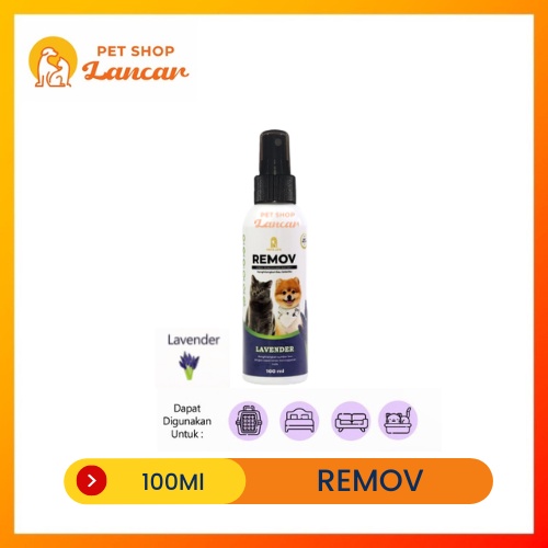 REMOV - SPRAY PENGHILANG BAU KOTORAN KUCING - LAVENDER 100ML