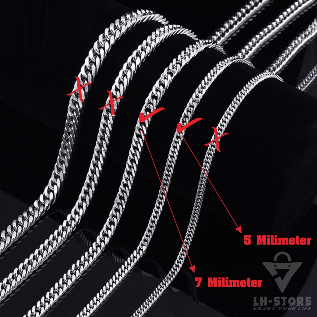 KALUNG RANTAI TITANIUM PRIA WANITA ANTI KARAT DAN TIDAK LUNTUR