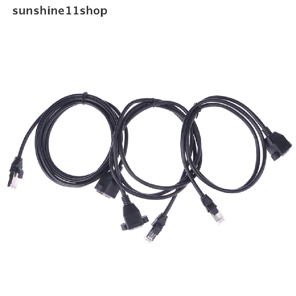 Sho 0.5/1.5/2m RJ45 Male to Female Mount LAN Jaringan Ekstensi Line Cord Kabel N