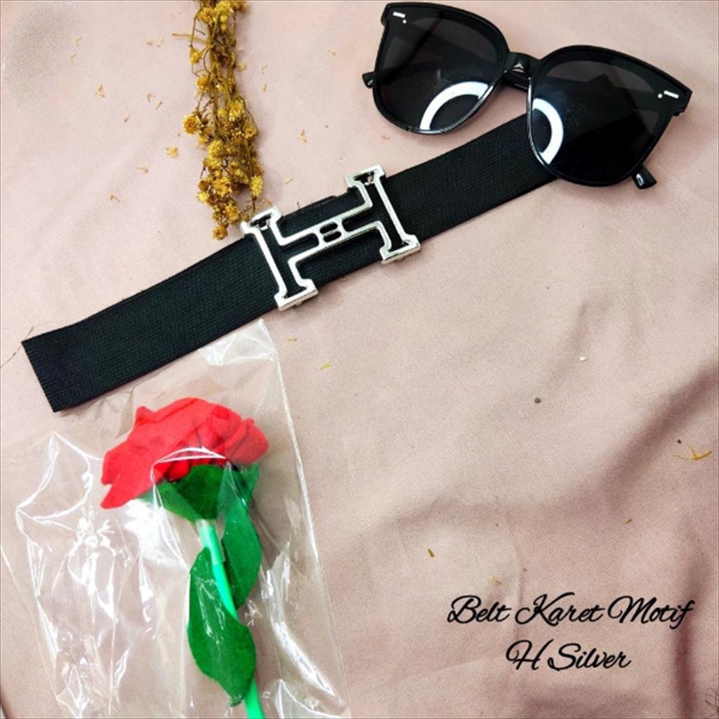 YA 587 - Ikat Pinggang Wanita Kekinian Gesper Sabuk Belt Karet Motif