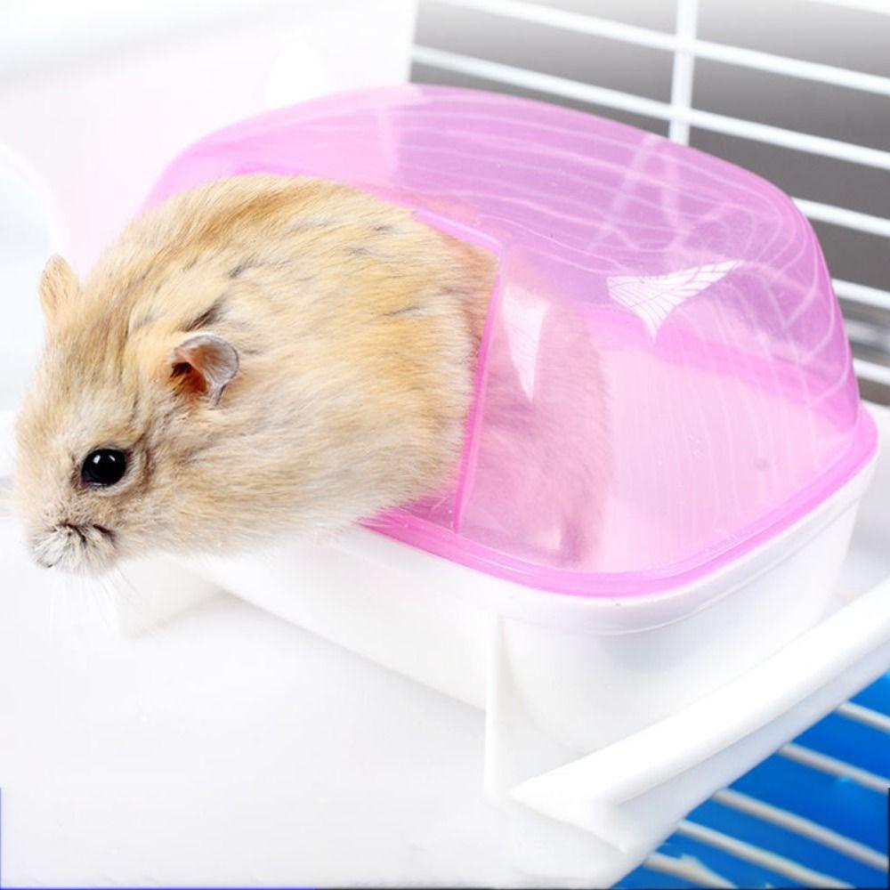 [Elegan] Chinchilla Mandi Kering 1PC Kreatif Portabel Untuk Gerbil Tupai Tahan Debu Tembus Landak Toilet