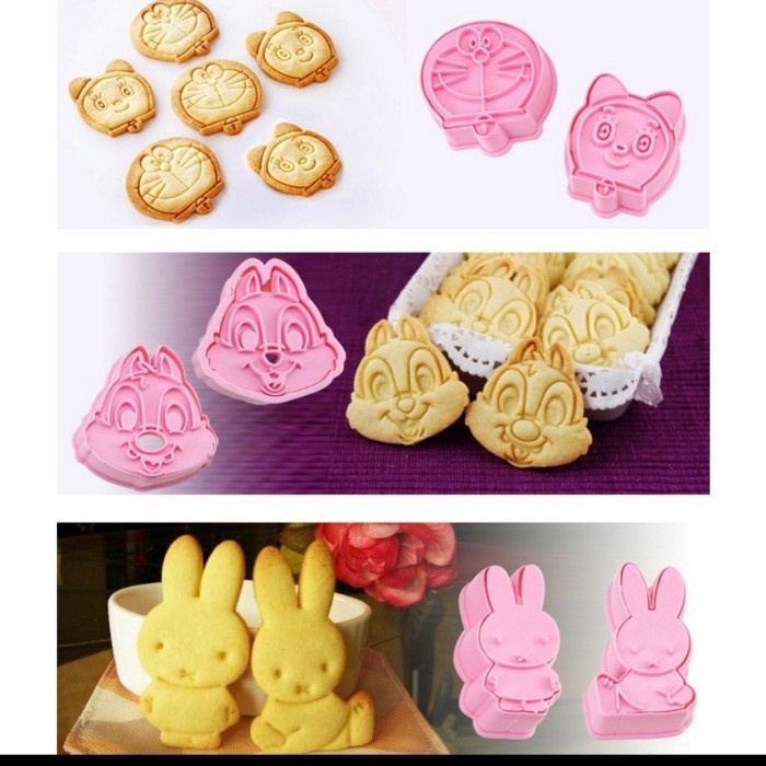 Set 2 pcs Cetakan Cookies Mould Biskuit Bento Roti Lucu Anak Karakter