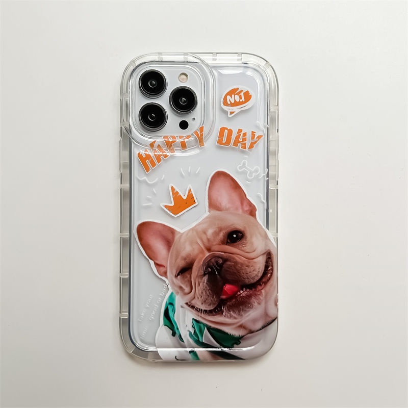IPHONE Lembut Casing Ponsel Transparan Kompatibel Untuk Iphone14 13 11 12 Pro XS Max X XR 7 8 Plus Anjing Lucu Casing TPU Silikon Shockproof Cover