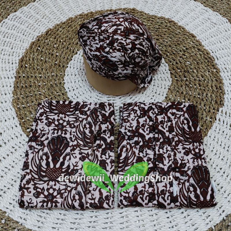 [1 Set] Sepasang Jarik Instan + Blangkon Jogja / Motif Renget