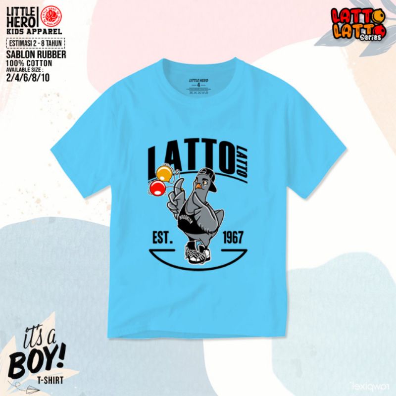 2-8 Tahun Kaos Anak Lato Lato Series by LITTLE HERO | Kaos Anak Motif Lato Lato VIRAL