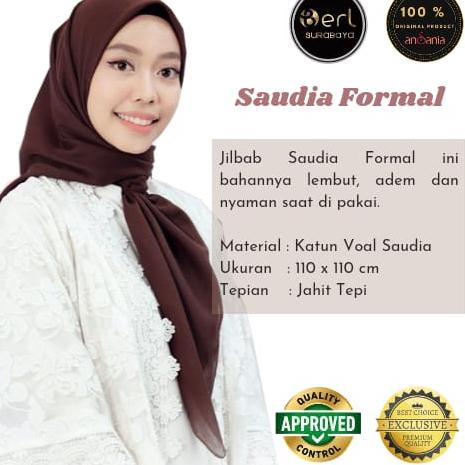 Jilbab Segiempat Saudia Formal Kerudung Segi Empat Polos Hijab Voal Ansania Tepi Jahit [awu]