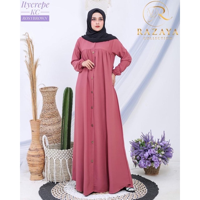 gamis polos busui / gamis simple / gamis kancing / gamis polos