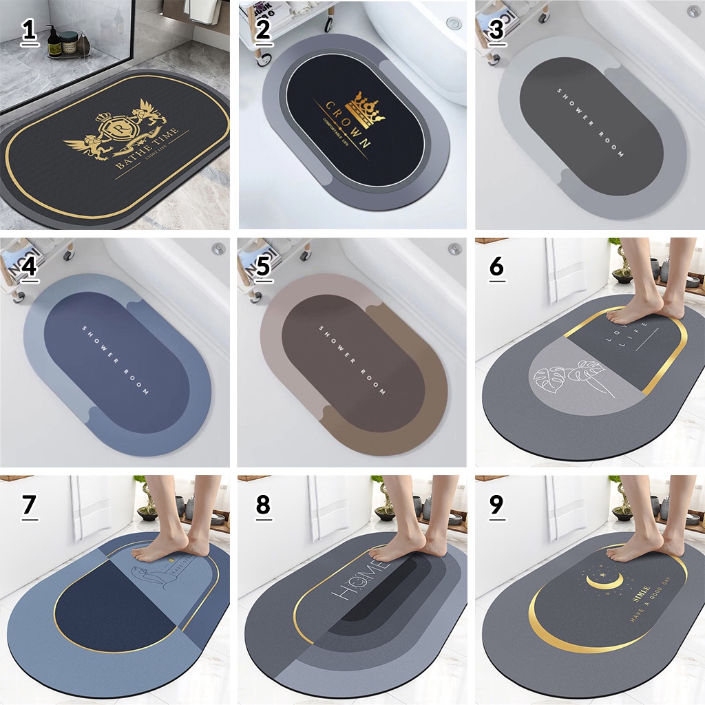 Keset Dapur Keset Kaki Kamar Mandi Ukuran 60cm x 40cm Keset Kaki Premium Anti Slip Daya Serap Tinggi Anti Bakteri Keset Kamar Tidur - D2A1