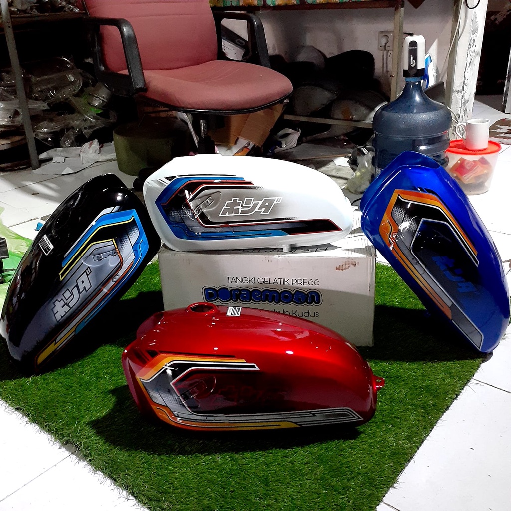 tangki cb100 motif orian tengki CB100 tengki cb125 press galvanis tebal cat original anti karat teng