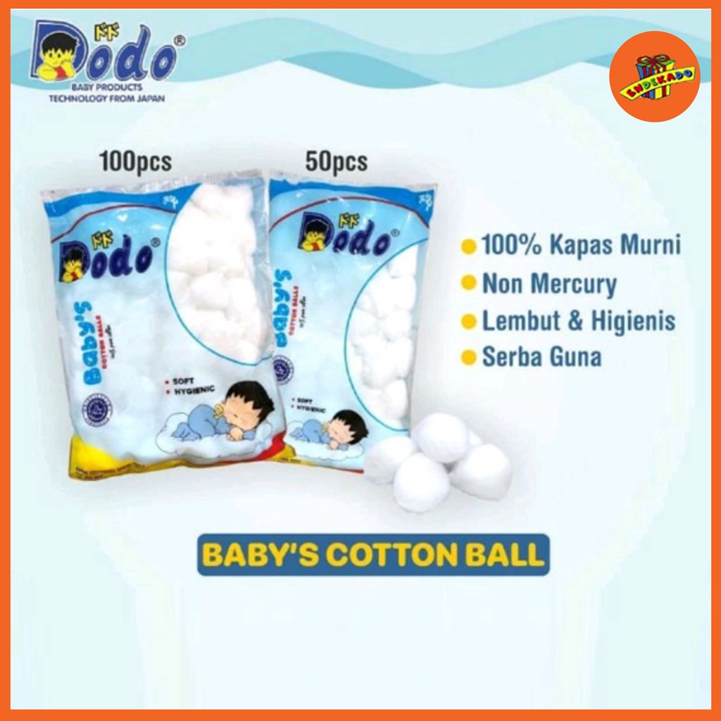 MAKASSAR! DODO COTTON BALL 100PC - Kapas Bayi