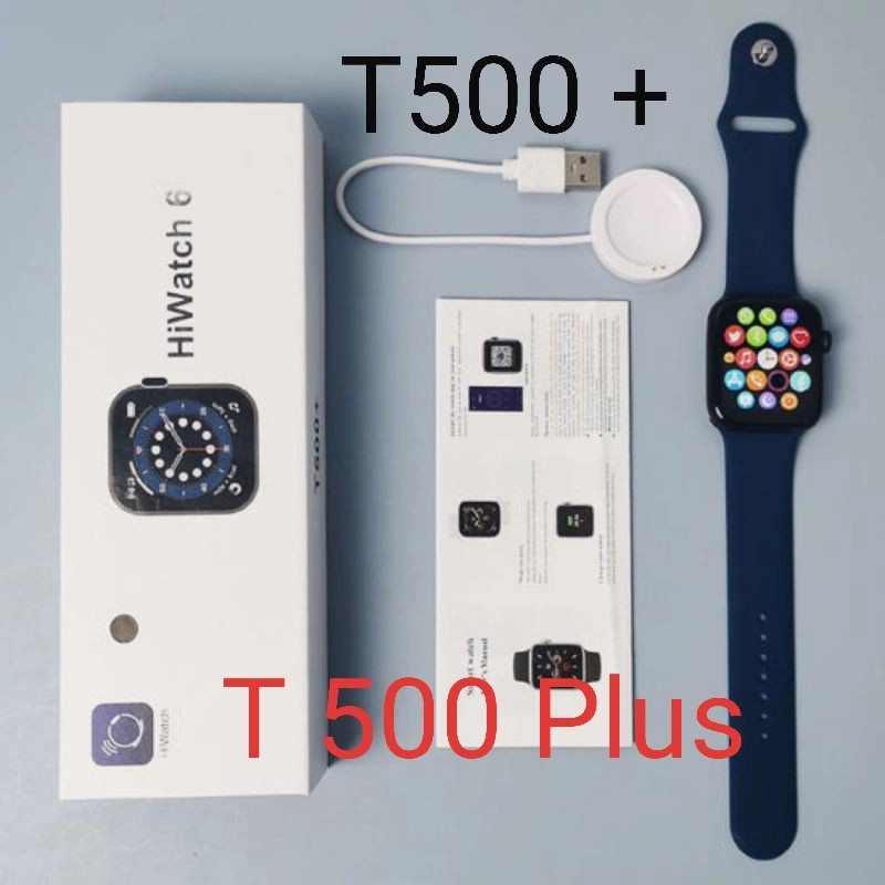 SMARTWATCH T500 + PLUS Hiwatch Jam Tangan Pria / Wanita - Biru
