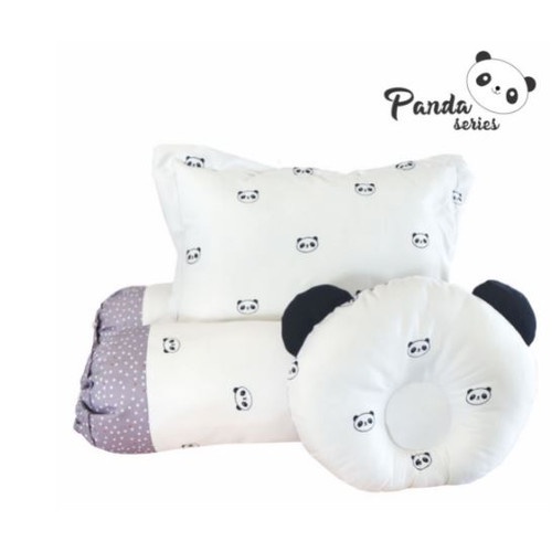 OMILAND SET BANTAL PEANG DAN GULING BAYI PANDA SERIES - SET BANTAL DATAR BANTAL PEANG DAN GULING BAYI OWB1142