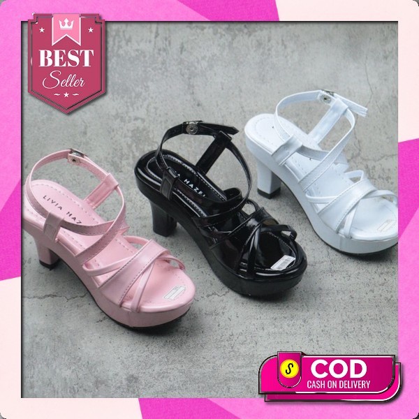 Sandal Heels Anak Perempuan Hak Tahu Slip On Brukat Motif Pita Vynscollection Sandal Anak Perempuan 