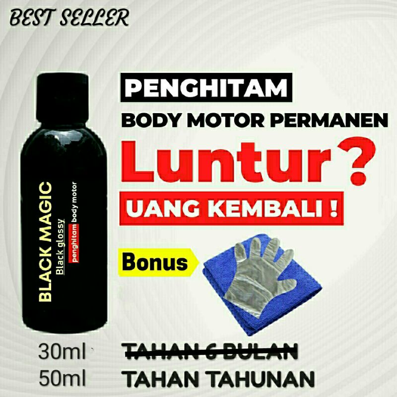 BLACK MAGIC /PENGHITAM BODY MOTOR PERMANEN 50ML /EFEK DAUN TALAS