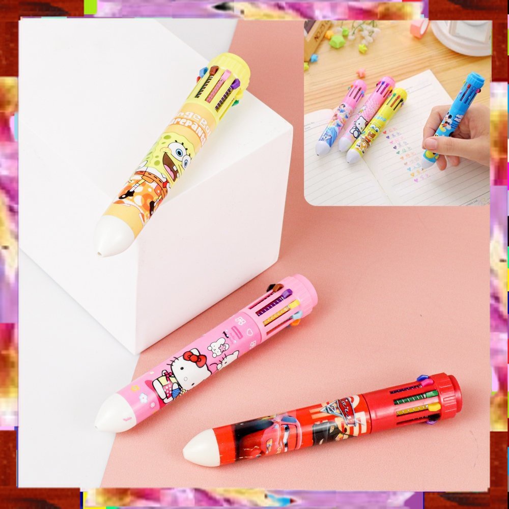 

Termurah Cuci Gudang Ballpoint Multi Warna 10 Color Pen 1 PCS - SM-10 - Multi-Color