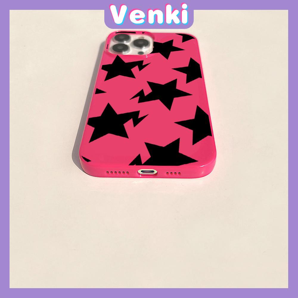 iPhone Case Soft TPU Glossy Pink Candy Case Black Star Camera Protection Shockproof For iPhone 14 13 12 11 Pro Max 7 8 Plus X XR