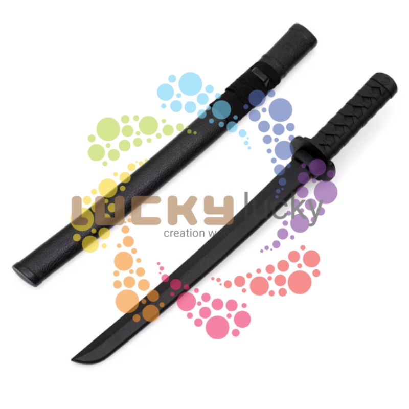 Mainan pedang kayu katanna zoro black edition cosplay anime