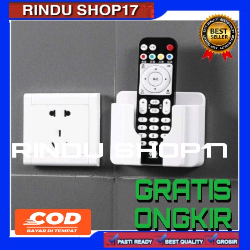 (RS)RAK TEMPEL TEMPAT HOLDER REMOT REMOTE HP TEMBOK MULTIFUNGSI