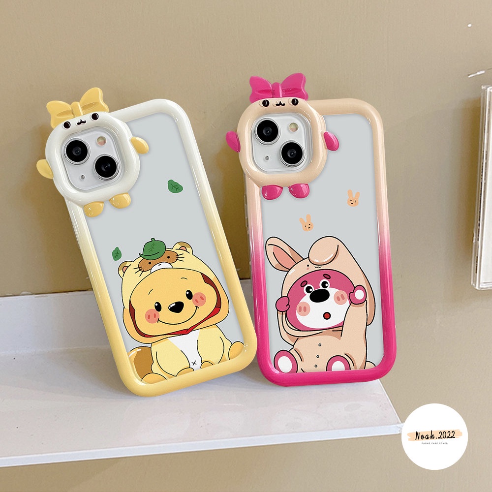 Case Untuk Samsung A04 A04s A04E A03s A53 A50s A50 A30s A52s A22 A71 A02s A33 A13 A12 A03 A32 A23 A52 A51 A21s A73 A11 A31 Kartun Winnie Bear Dalam Kostum Macan Lucu Soft TPU Case