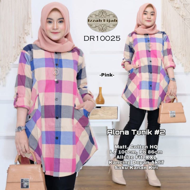 Tunik Kotak Kotak Wanita Tunik Wanita Terbaru