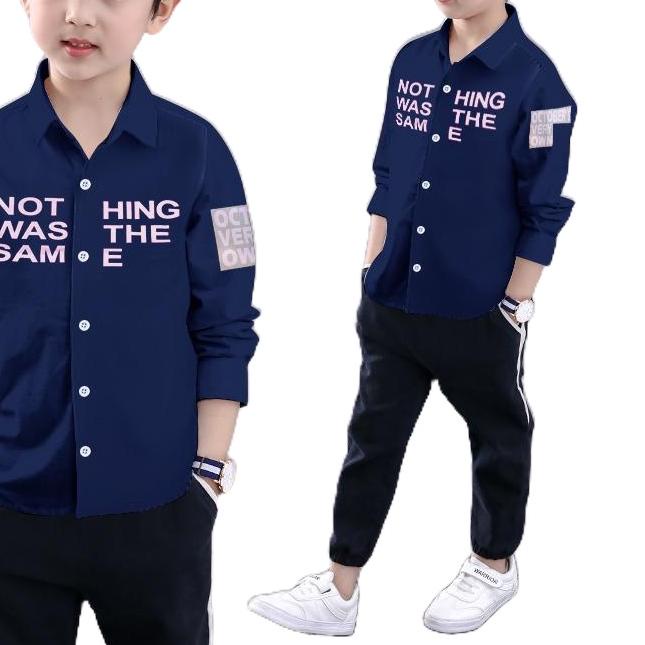 ❃ DVC 5-12th/ hem kids NOTHING/ Kemeja Anak Laki Laki atasan anak ☝