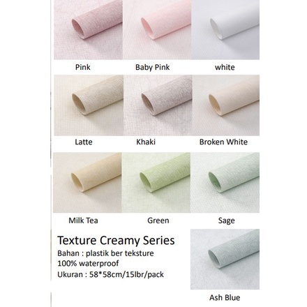 

(5Lembar)Kertas Bunga Buket Tissue Cellophane/Texture Creamy Series/Wrapping Paper Bungkus Kado