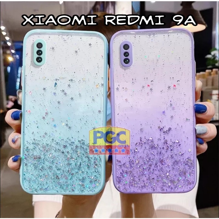 SOFTCASE GLITER ( XIAOMI REDMI 9A ) TERBARU CASE DOVE GLITER FUZE TRANSPARAN DENGAN PROTEKSI KAMERA,