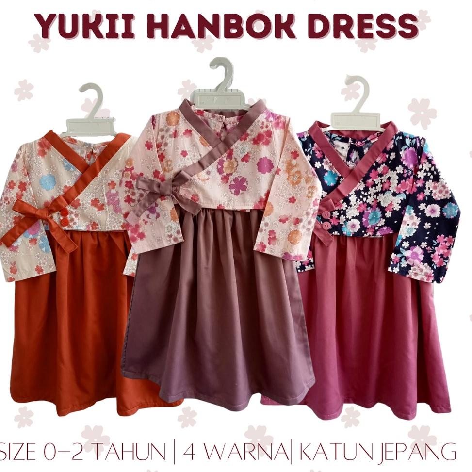 RECOMENDED yukii HANBOK GAMIS DRESS kimono anak balita perempuan 0-12 bulan 1- 2 tahun dress muslim 