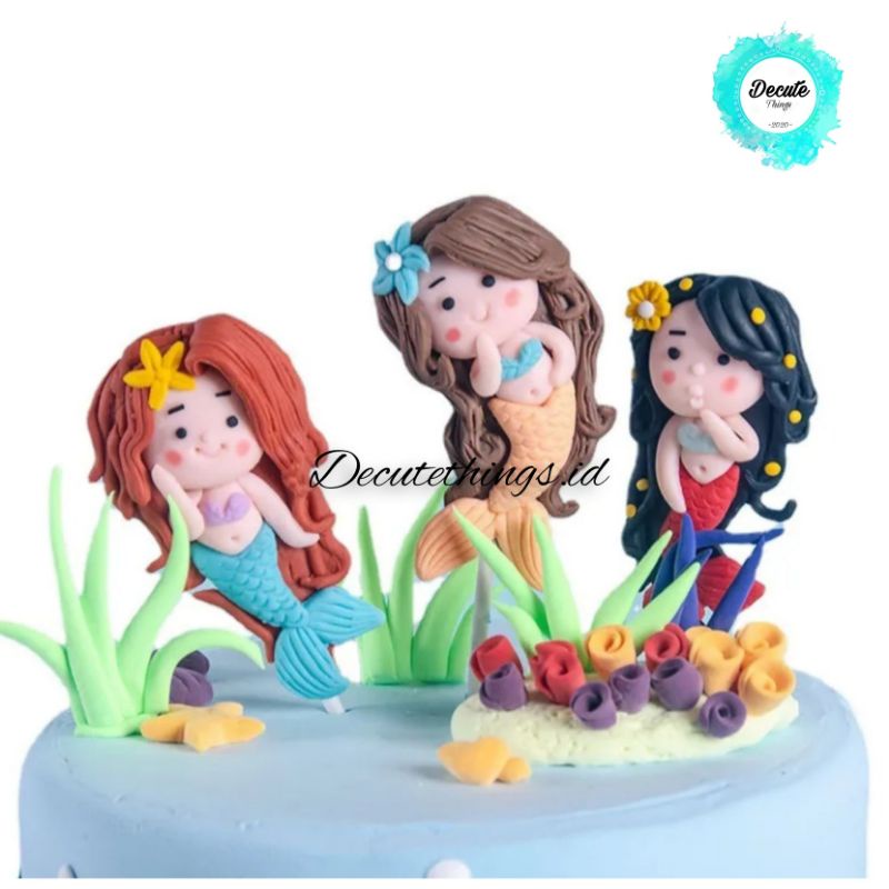 Topper Mermaid/ Topper Kue Putri Duyung/ Topper Cake bentuk Mermaid