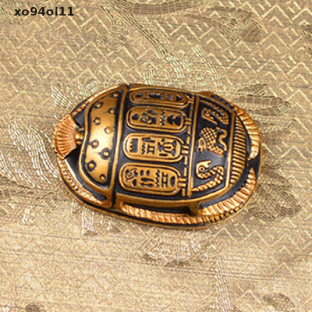 Patung Scarab Amulet Mesir Kuno XO Ornamen Unik Kumbang Scarab Mini OL