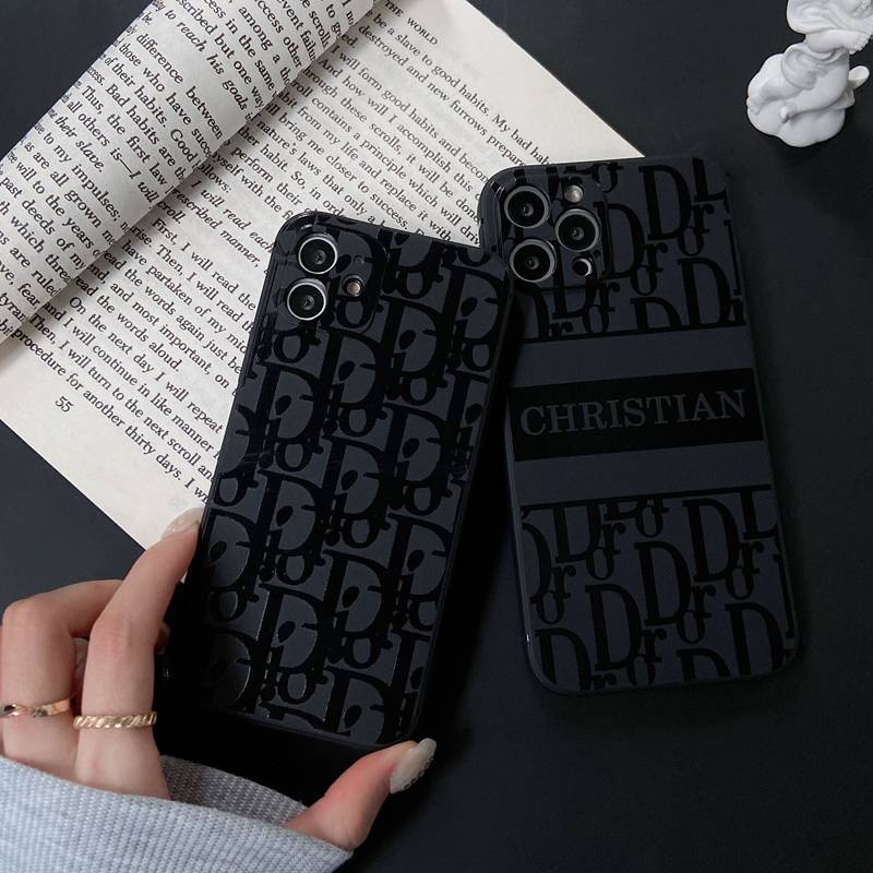 Fashion Full Dior Soft Case HP iP iPhone 11 12 Mini 13 Pro Max 7 8 + Plus SE 2020 X XR SE 2020 XS Max Black Frosted Casing Apple