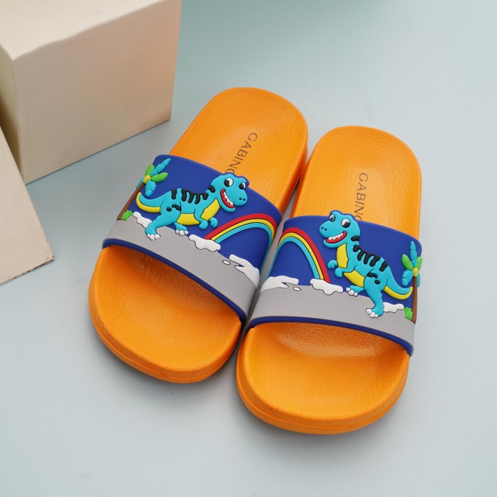 sandal anak perempuan Gabino Sandal Anak Laki Laki Slip On Casual Dinovelo - G3BA2002 - BLUE/YELLOW,
