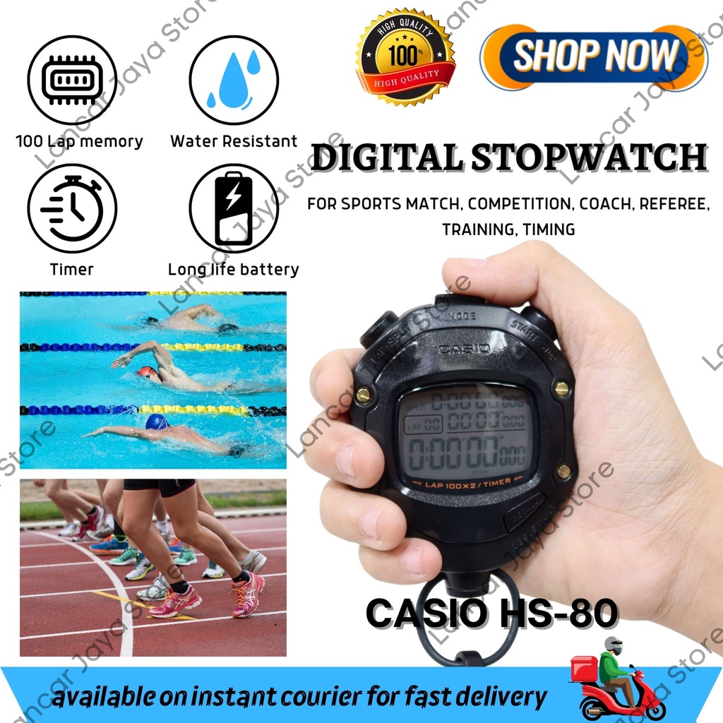 Stopwatch Casio/Alat Pengukur Waktu Olahraga Casio HS-80TW