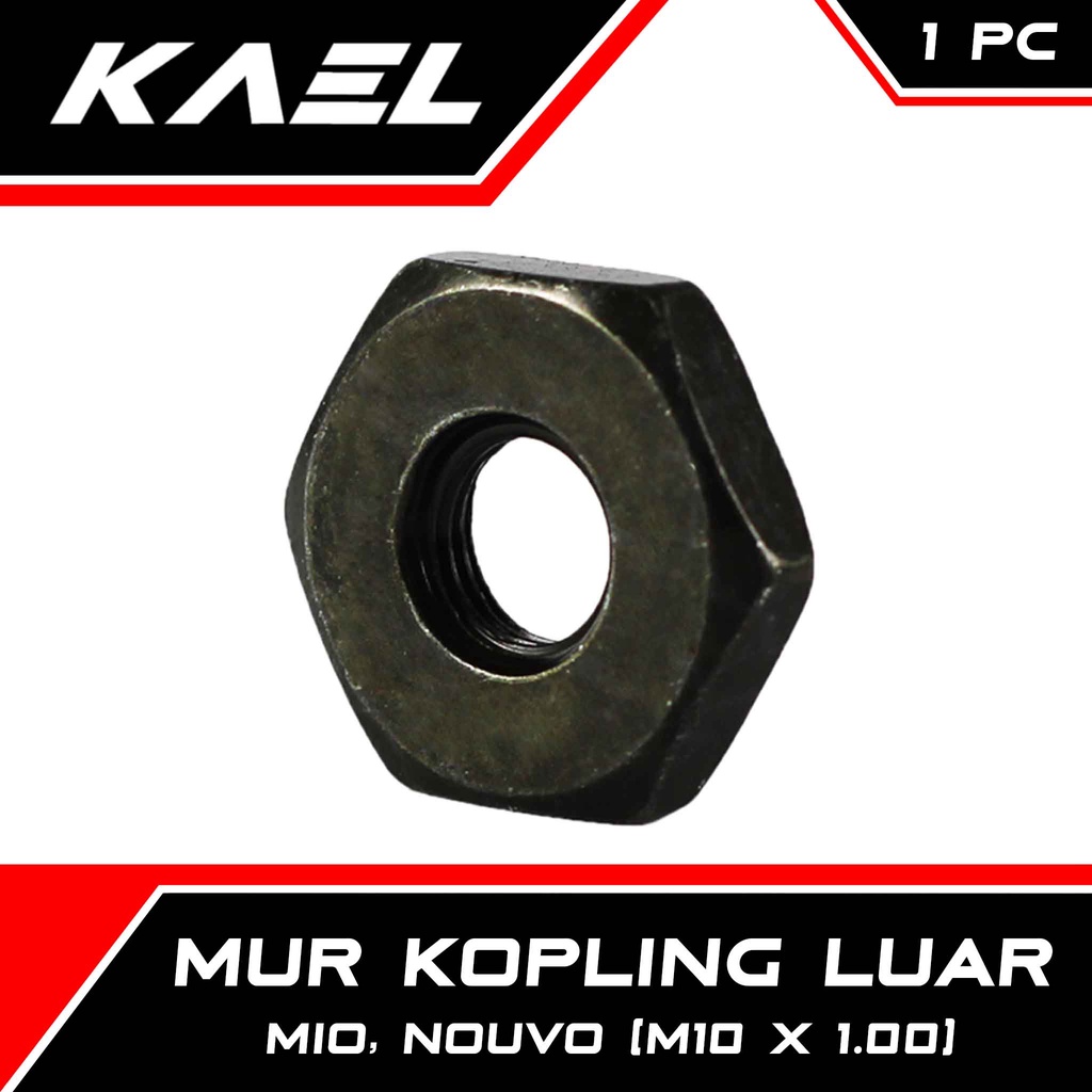 Mur Kopling Luar Yamaha Mio &amp; Nouvo CVT M10 x 1.00 Drat Halus Kunci 24 Nut