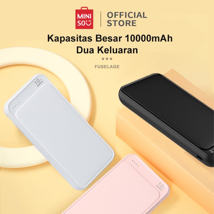 Portable Miniso Power Bank 10000Mah Mircro Usb Type-C 4-Port Mobile Charging