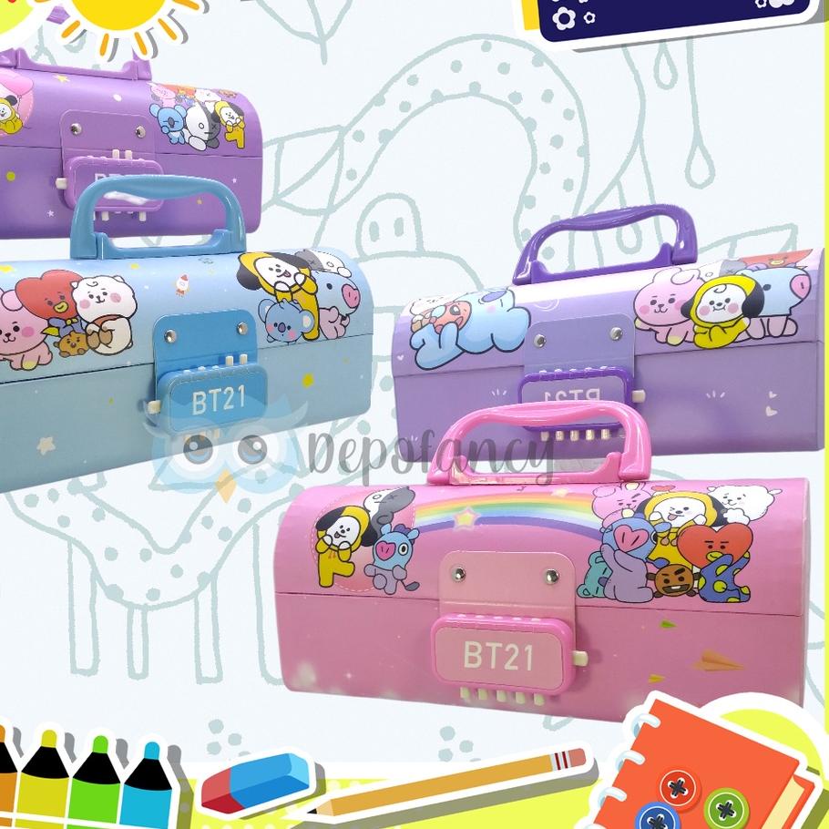 

12.12 Brand Kotak Pensil Karton D3051-BT DEPOFANCY / TEMPAT PENSIL / PENCIL CASE 2 SUSUN + KODE D-3051 !