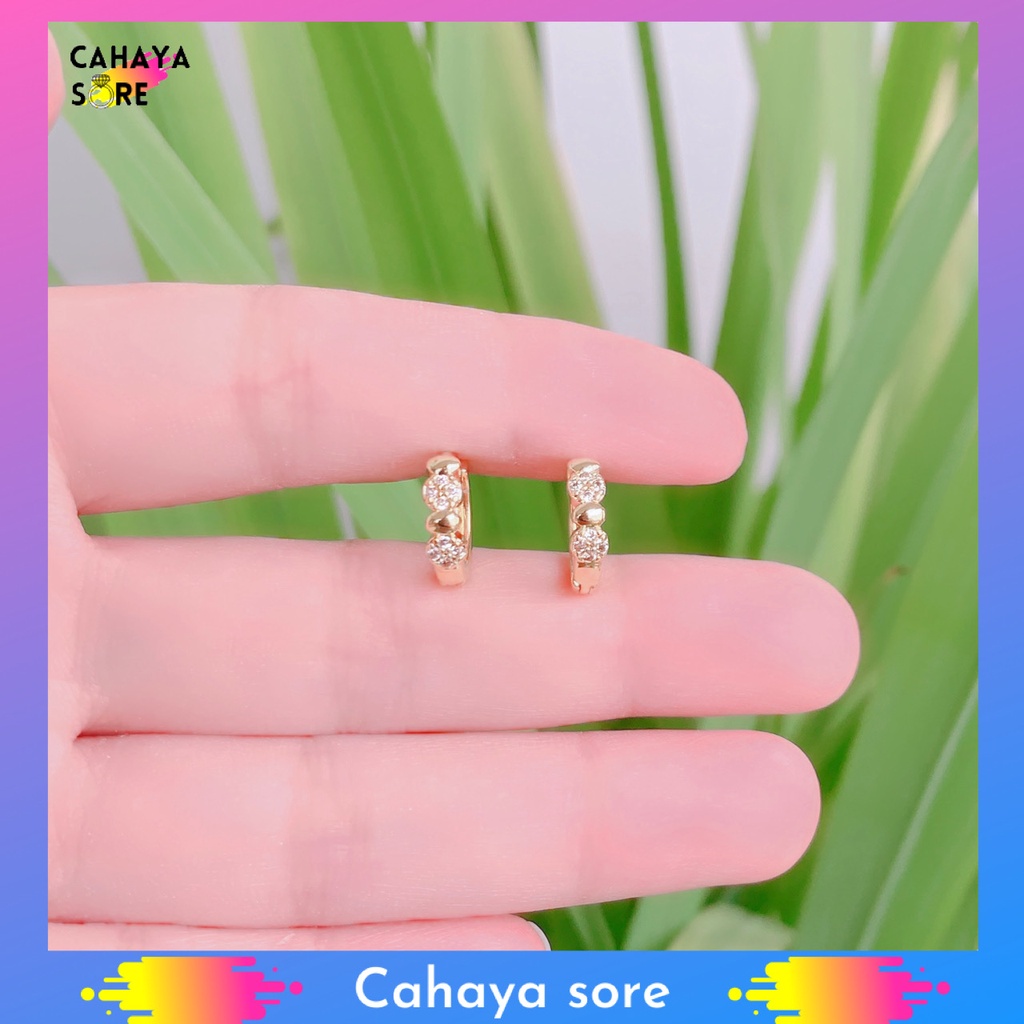 Anting Xuping Gold Anting Anak Model Clip Permata Cantik AA14