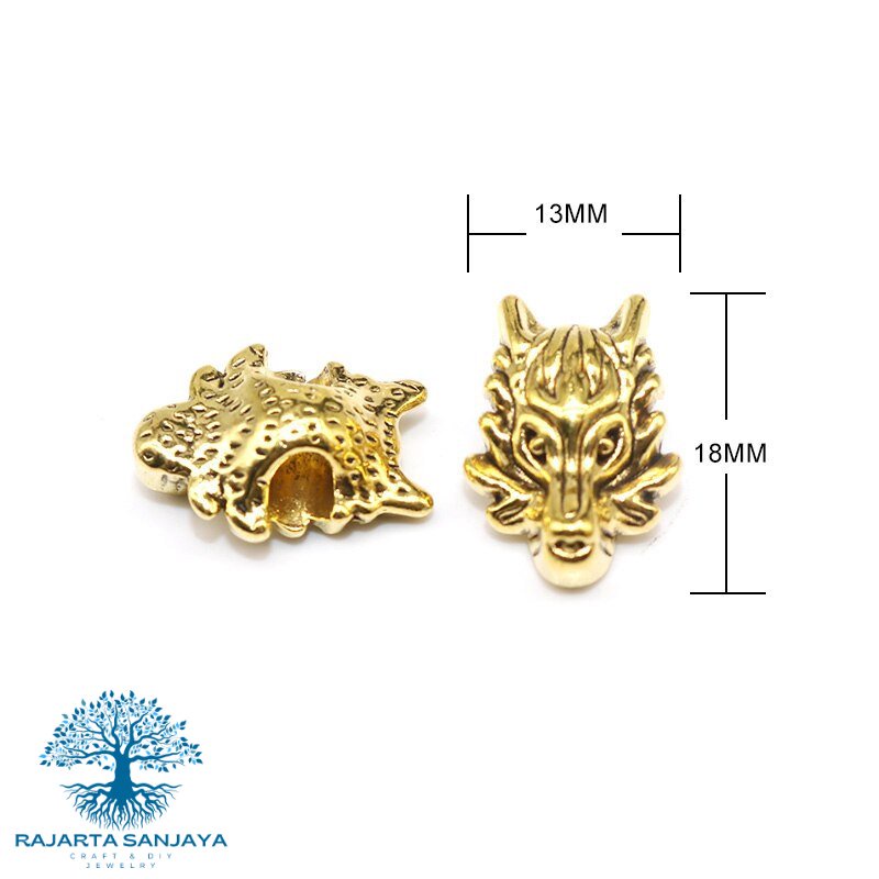 Charms Spacer Beads Wholesale 1 Pcs Wolf Head Spacers Bead