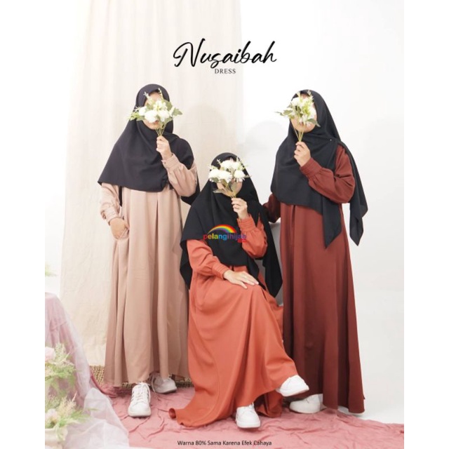 Gamis Nusaibah bahan rainbow twill/ruby |  by Pelangi Hijab PH | busui friendly