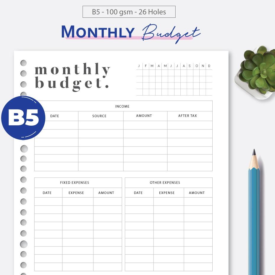 

idCc1C6 Bukuqu Loose leaf B5 - L109 Monthly Budget